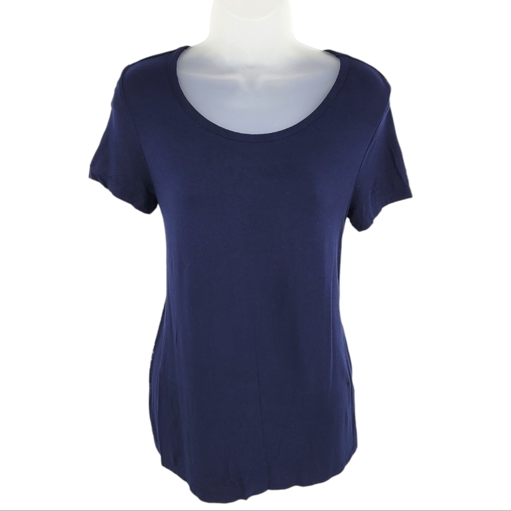 Women’s Croft & Barrow Purple Shirt With‎ Pink Polkadot Back Size S